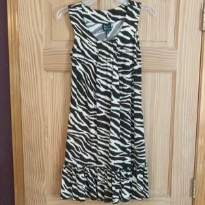 Brown and cream print dress